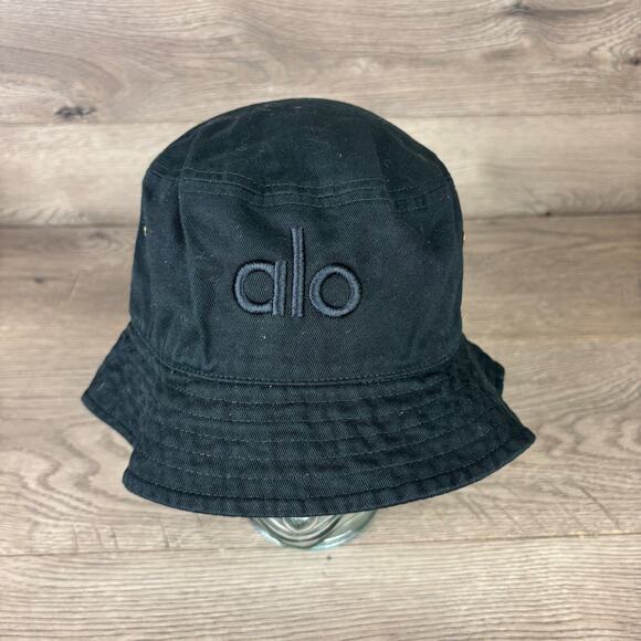 Alo Yoga Black Bucket Hat Ethos Brand Size L/XL 100% Cotton Bucket Hat - Picture 3 of 9